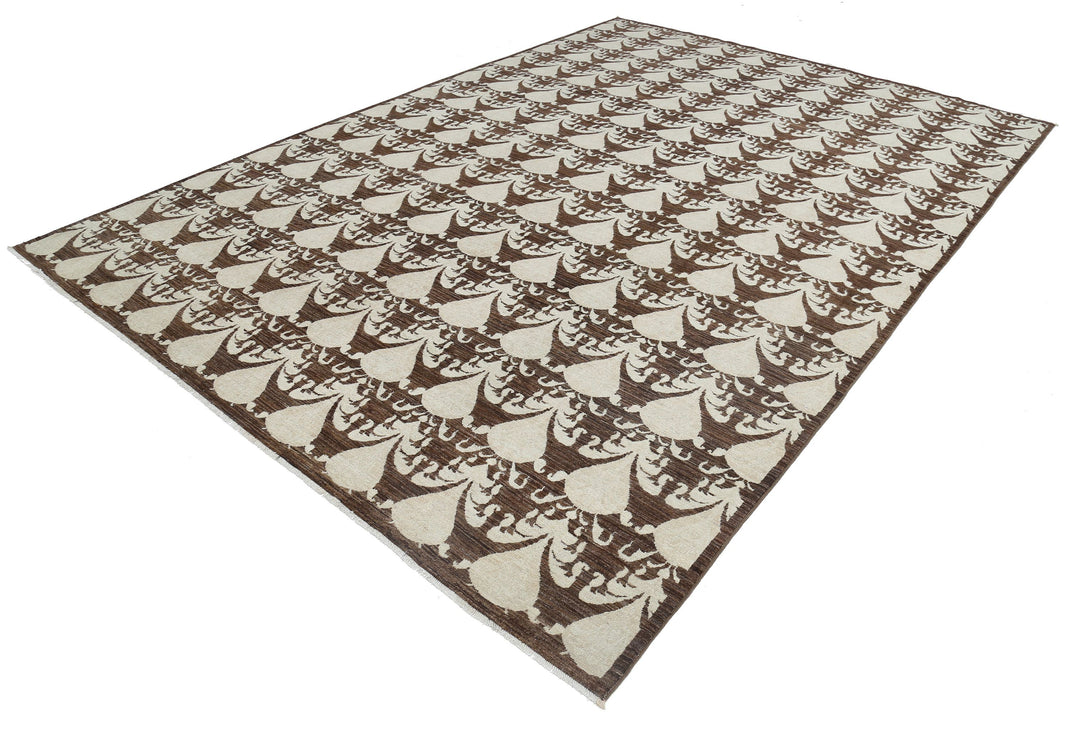Hand Knotted Ikat Wool Rug 8' 8" x 12' 2" - No. AT74839