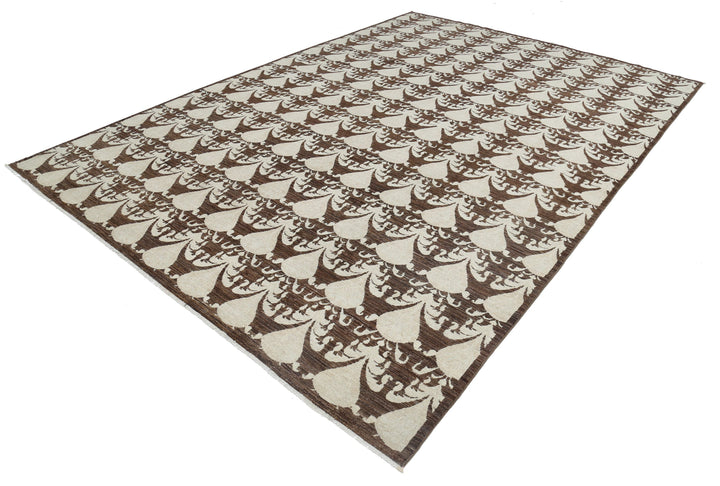 Hand Knotted Ikat Wool Rug 8' 8" x 12' 2" - No. AT74839