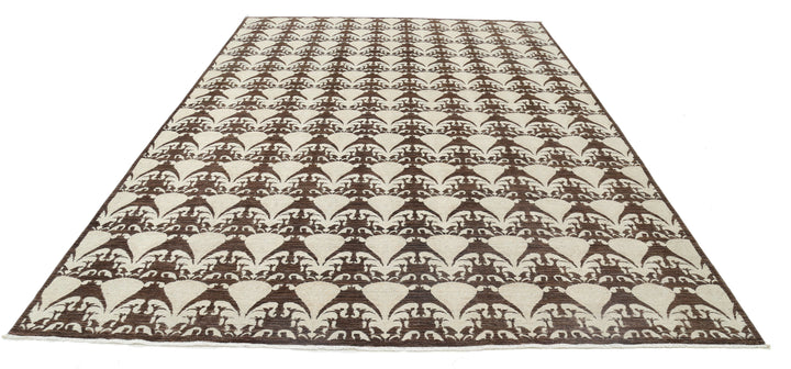 Hand Knotted Ikat Wool Rug 8' 8" x 12' 2" - No. AT74839