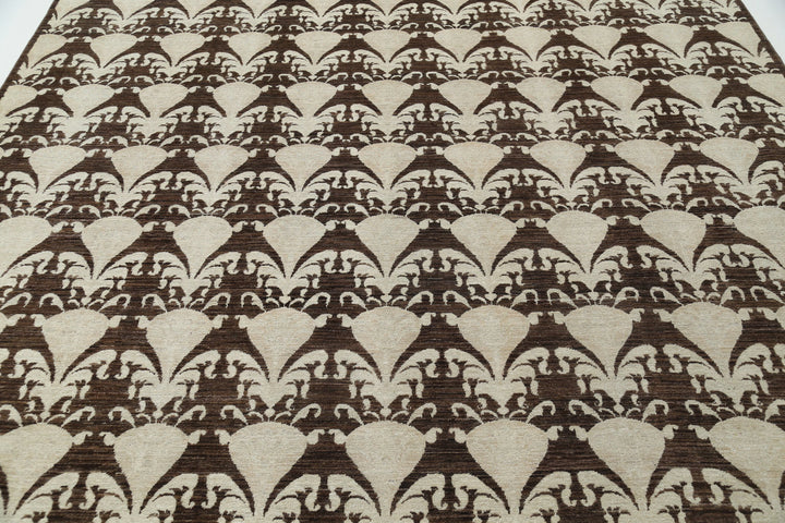 Hand Knotted Ikat Wool Rug 8' 8" x 12' 2" - No. AT74839