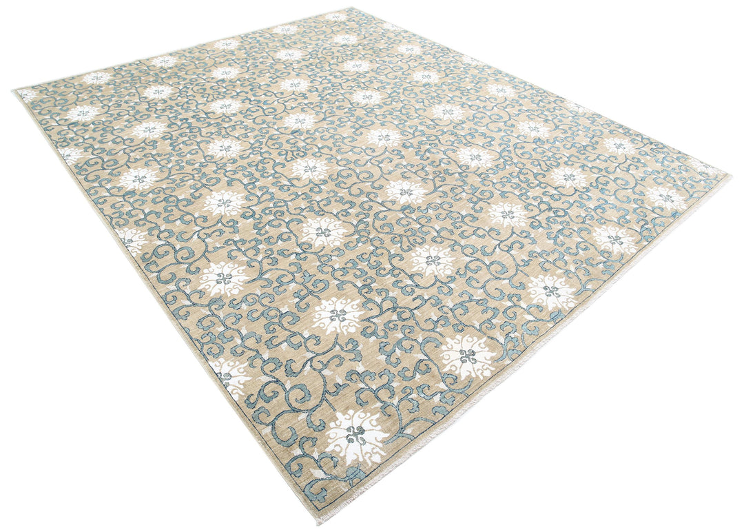 Hand Knotted Fine Artemix Wool & Silk Rug 8' 0" x 9' 5" - No. AT27593