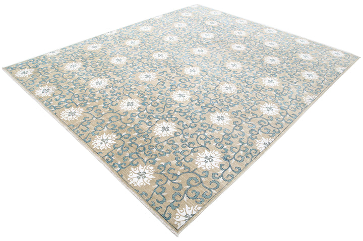 Hand Knotted Fine Artemix Wool & Silk Rug 8' 0" x 9' 5" - No. AT27593