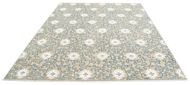 Hand Knotted Fine Artemix Wool & Silk Rug 8' 0" x 9' 5" - No. AT27593