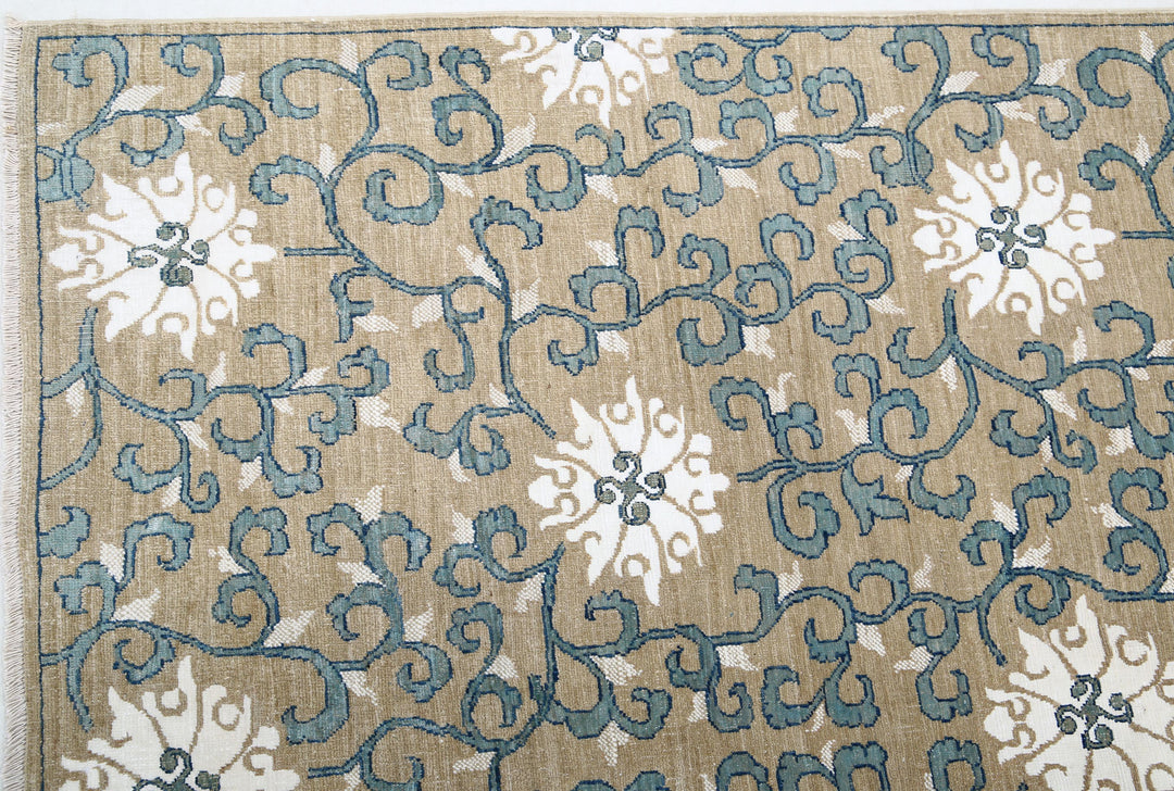 Hand Knotted Fine Artemix Wool & Silk Rug 8' 0" x 9' 5" - No. AT27593