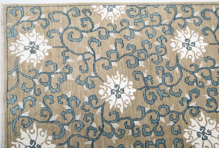 Hand Knotted Fine Artemix Wool & Silk Rug 8' 0" x 9' 5" - No. AT27593