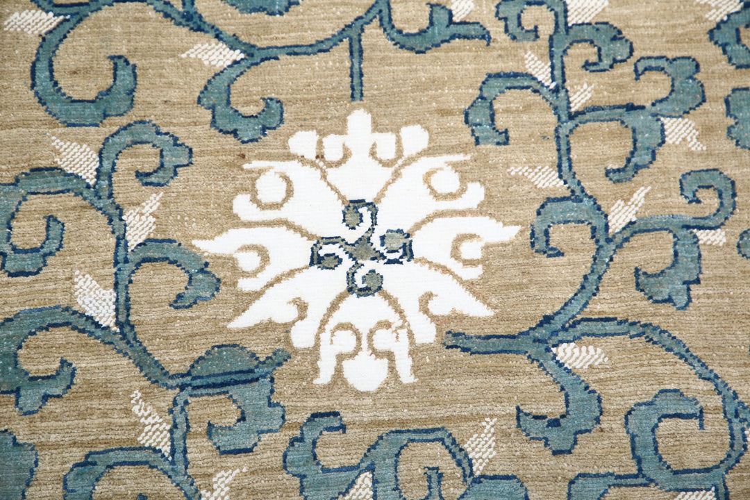 Hand Knotted Fine Artemix Wool & Silk Rug 8' 0" x 9' 5" - No. AT27593