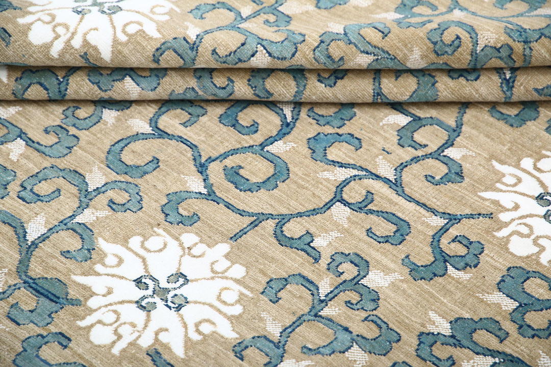 Hand Knotted Fine Artemix Wool & Silk Rug 8' 0" x 9' 5" - No. AT27593