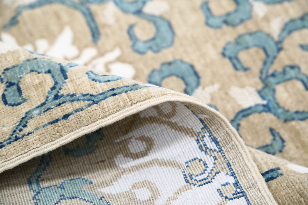 Hand Knotted Fine Artemix Wool & Silk Rug 8' 0" x 9' 5" - No. AT27593