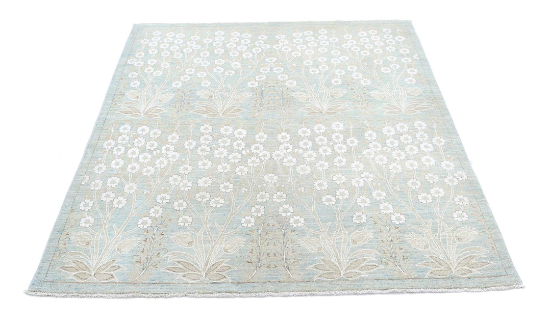 Hand Knotted Ariana Haji Jalili Wool Rug 4' 10" x 5' 10" - No. AT52031