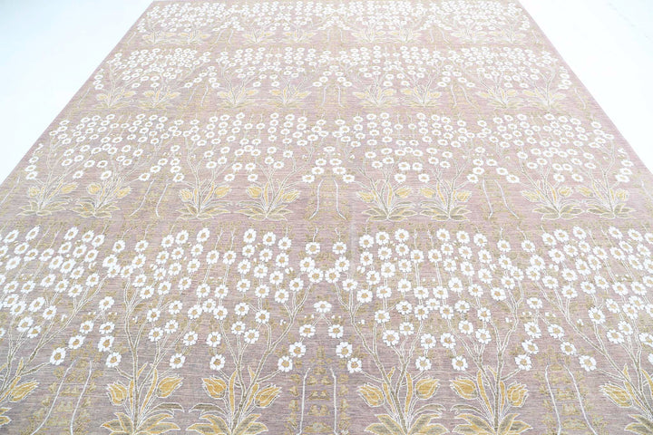 Hand Knotted Fine Artemix Wool & Silk Rug 9' 9" x 13' 8" - No. AT15523