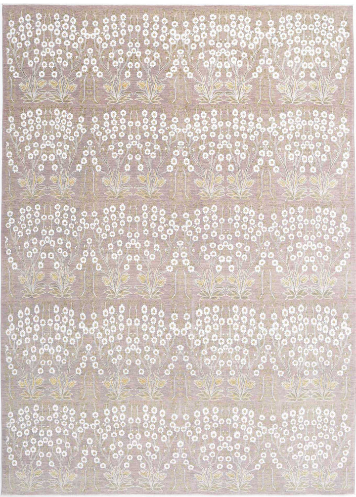 Hand Knotted Fine Artemix Wool & Silk Rug 9' 9" x 13' 8" - No. AT15523