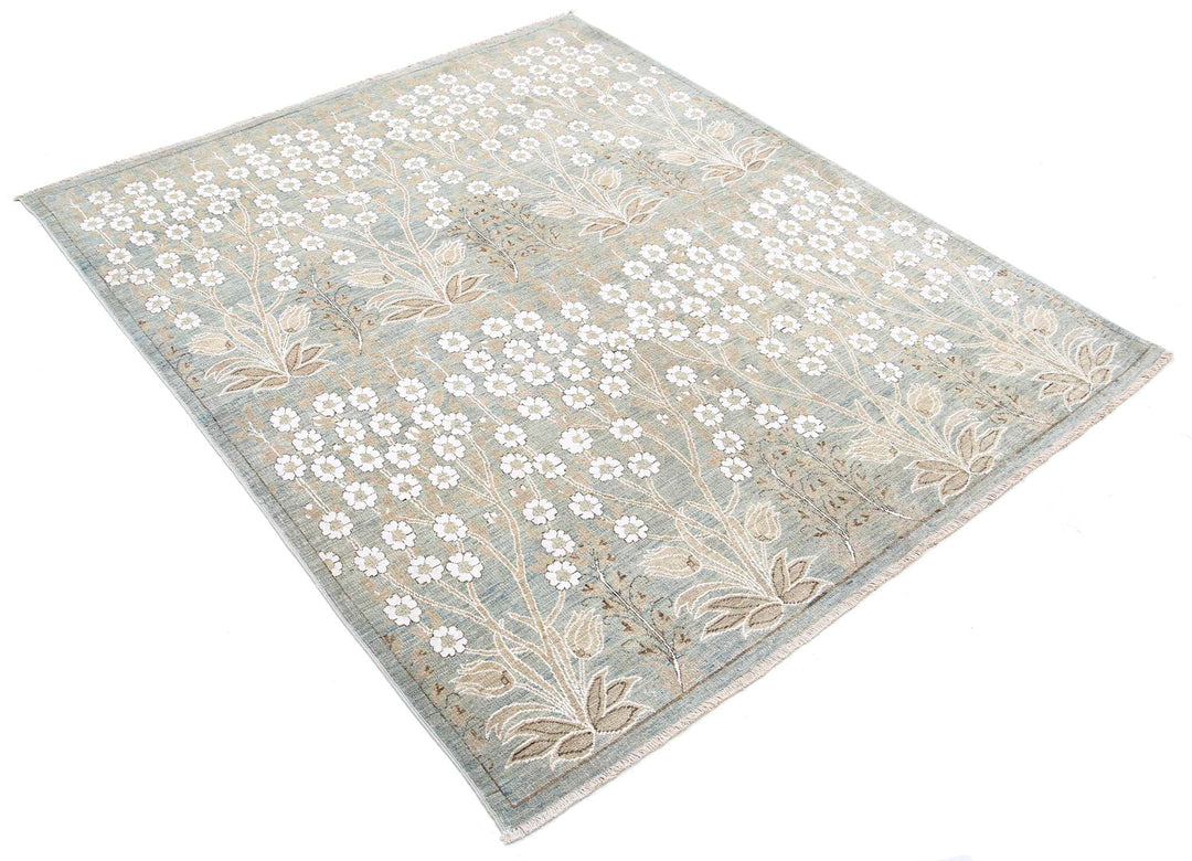 Hand Knotted Fine Artemix Wool & Cotton Rug 4' 9" x 5' 9" - No. AT68685