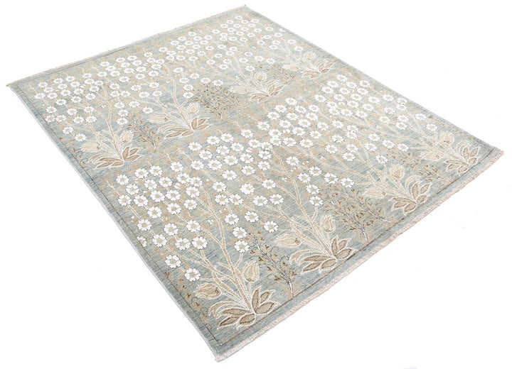 Hand Knotted Fine Artemix Wool & Cotton Rug 4' 9" x 5' 9" - No. AT68685