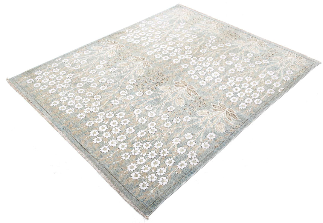 Hand Knotted Fine Artemix Wool & Cotton Rug 4' 9" x 5' 9" - No. AT68685