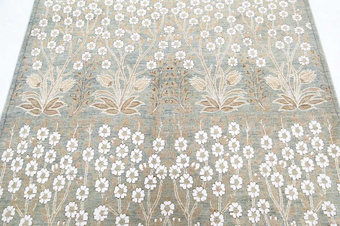 Hand Knotted Fine Artemix Wool & Cotton Rug 4' 9" x 5' 9" - No. AT68685