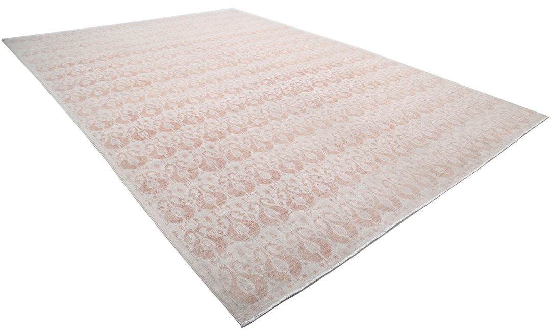 Hand Knotted Ikat Wool Rug 12' 1" x 17' 5" - No. AT19966