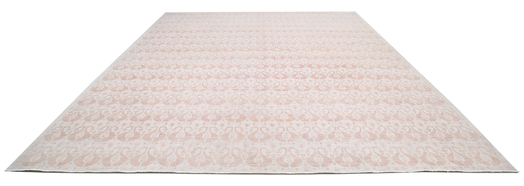 Hand Knotted Ikat Wool Rug 12' 1" x 17' 5" - No. AT19966