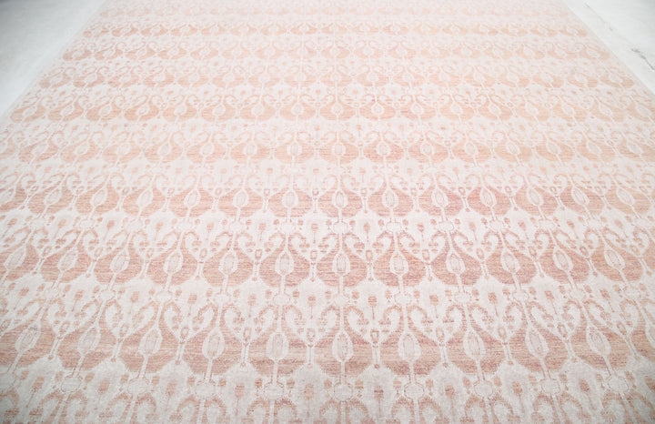 Hand Knotted Ikat Wool Rug 12' 1" x 17' 5" - No. AT19966