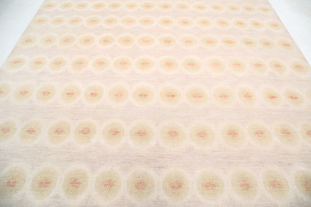 Hand Knotted Ikat Wool Rug 9' 2" x 12' 1" - No. AT95723