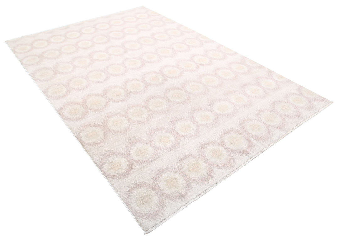 Hand Knotted Ikat Wool Rug 6' 1" x 8' 7" - No. AT51801