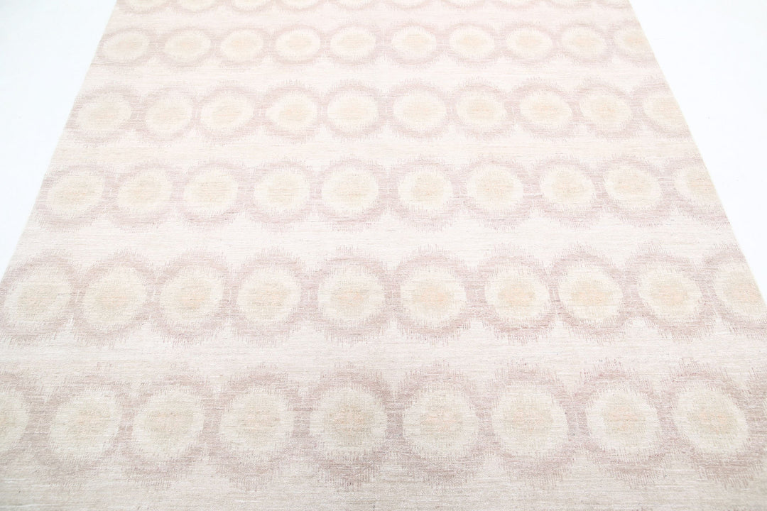 Hand Knotted Ikat Wool Rug 6' 1" x 8' 7" - No. AT51801