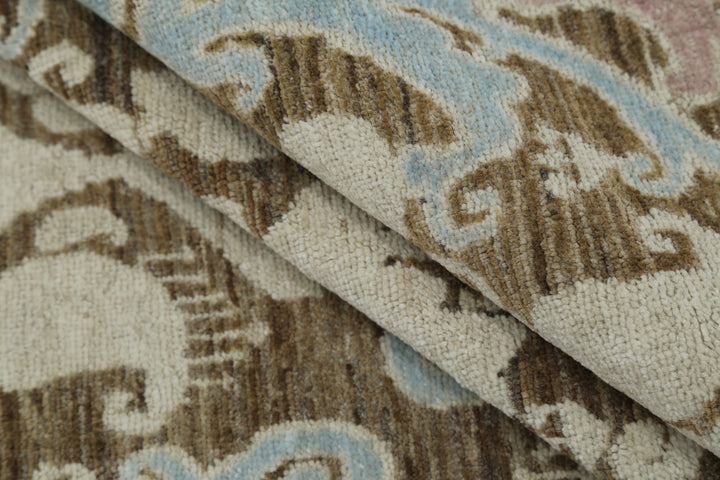 Hand Knotted Ikat Wool Rug 9' 9" x 13' 6" - No. AT30855