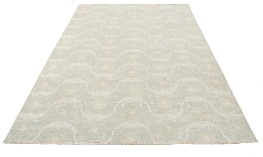 Hand Knotted Ikat Wool Rug 6' 3" x 9' 0" - No. AT78844