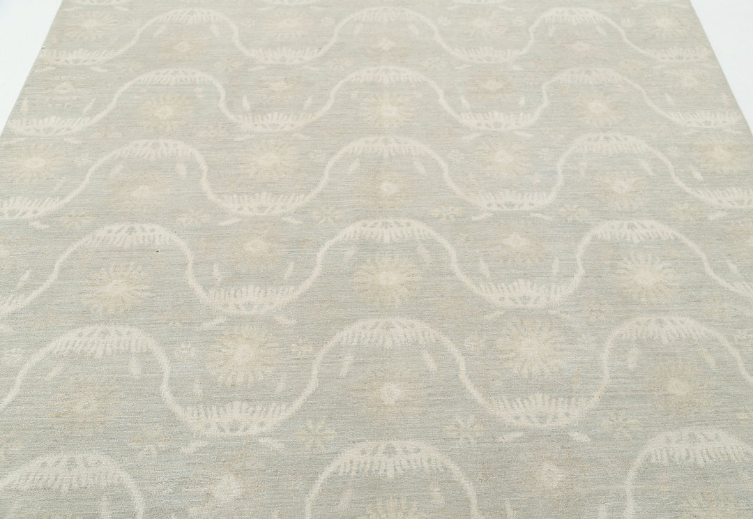 Hand Knotted Ikat Wool Rug 6' 3" x 9' 0" - No. AT78844