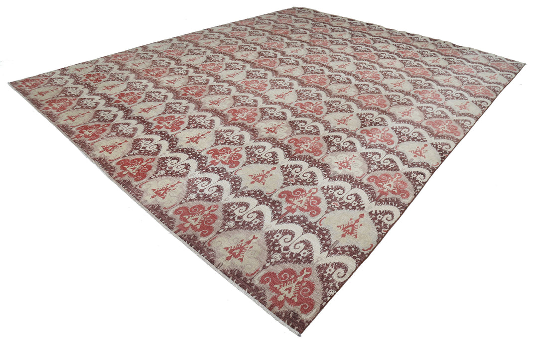 Hand Knotted Ikat Wool Rug 11' 9" x 14' 8" - No. AT11322