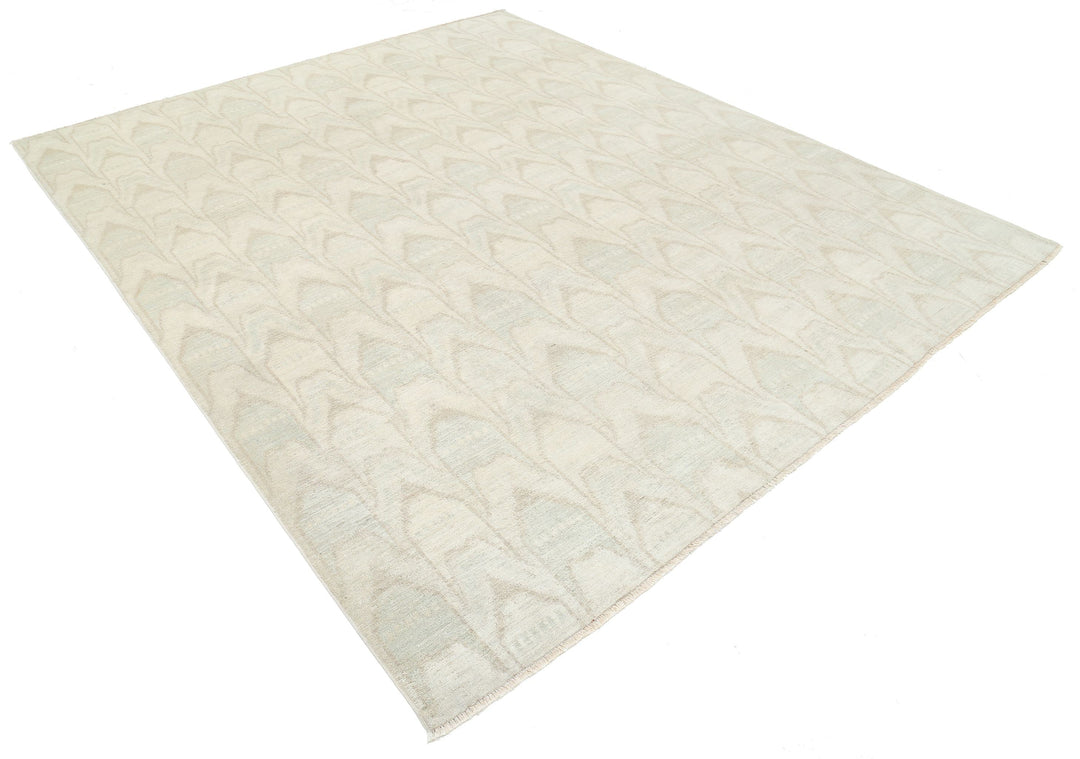 Hand Knotted Ikat Wool Rug 7' 9" x 9' 4" - No. AT22546