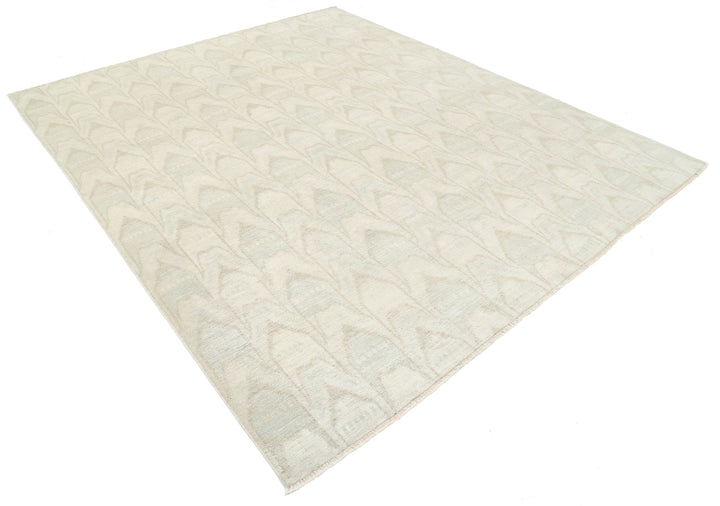 Hand Knotted Ikat Wool Rug 7' 9" x 9' 4" - No. AT22546