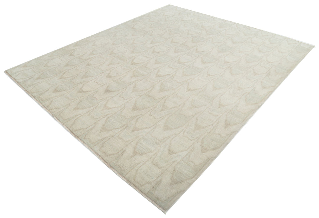 Hand Knotted Ikat Wool Rug 7' 9" x 9' 4" - No. AT22546