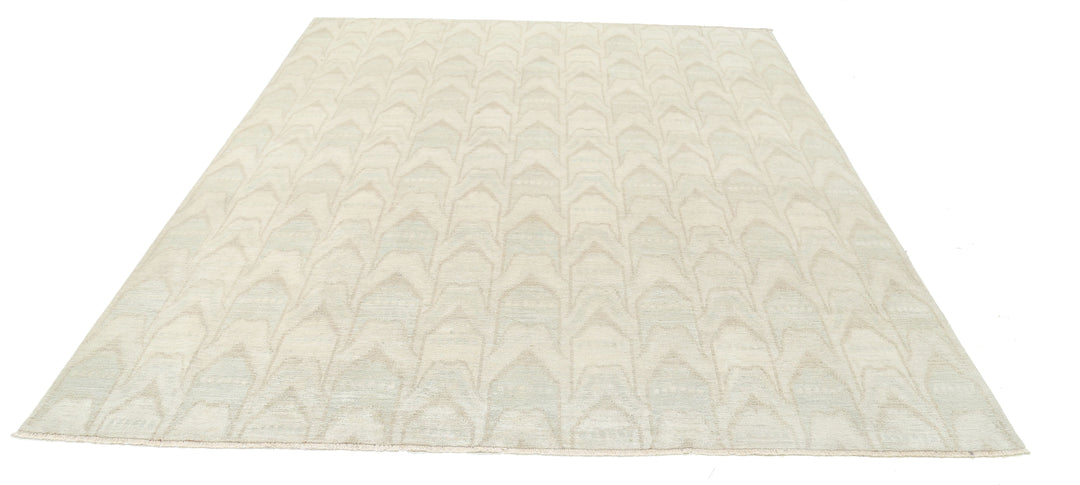 Hand Knotted Ikat Wool Rug 7' 9" x 9' 4" - No. AT22546