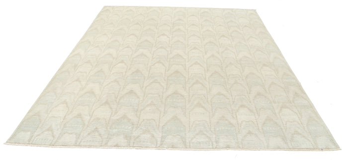 Hand Knotted Ikat Wool Rug 7' 9" x 9' 4" - No. AT22546