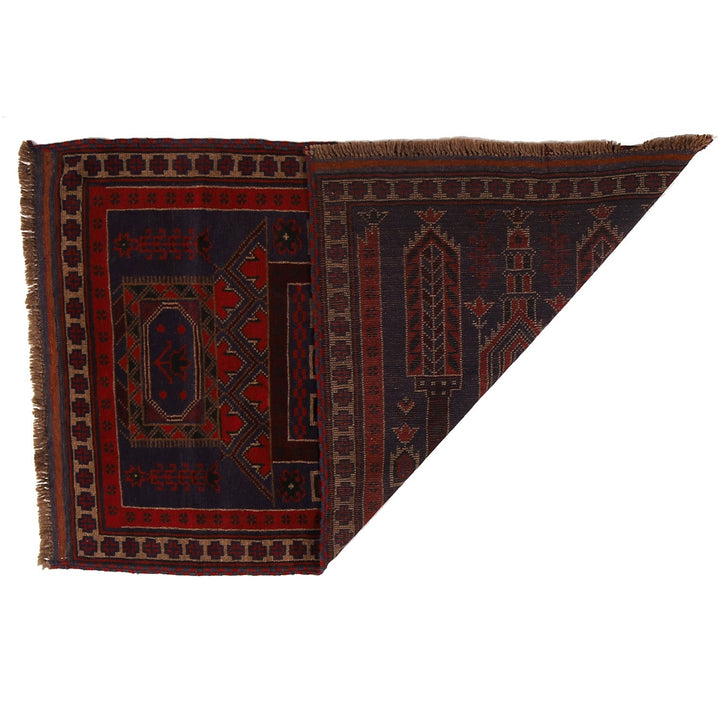 Afghan Prayer Rug 3' x 5'" Hand-Knotted detail