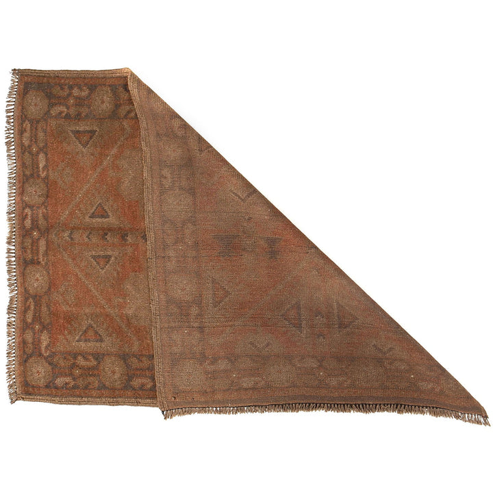 Brown Afghan Baluchi Rug 3' x 4'6" Hand-Knotted detail