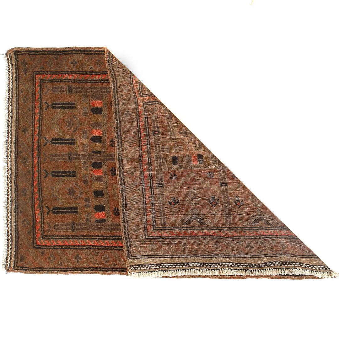 Afghan Prayer Rug 2'9" x 4'2" Hand-Knotted detail