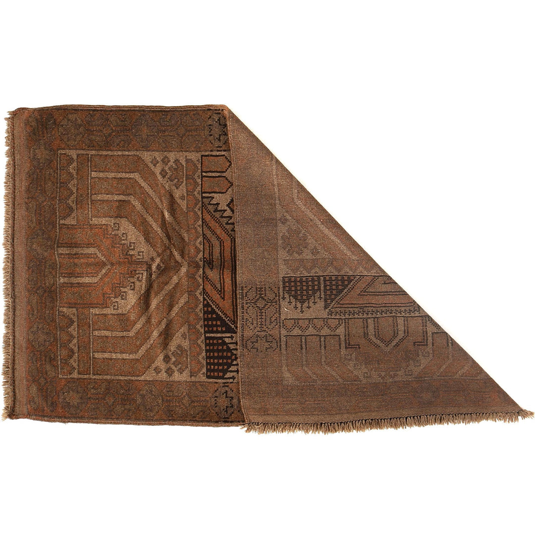 Afghan Prayer Rug 2'8" x 4'9" Hand-Knotted detail