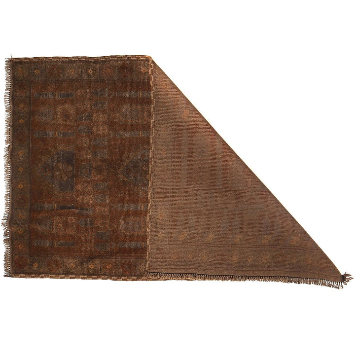 Afghan Prayer Rug 2'7" x 4'7" Hand-Knotted detail