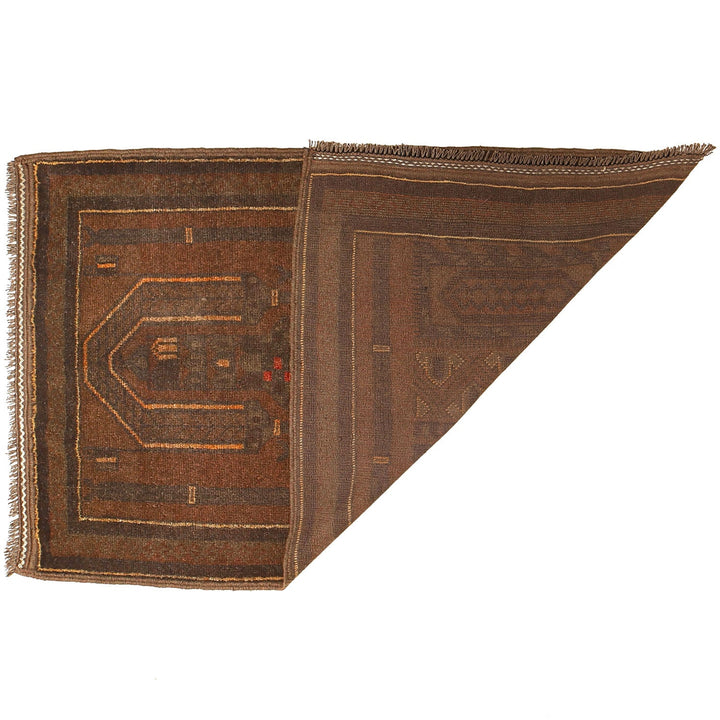 Afghan Prayer Rug 2'9" x 4'6" Hand-Knotted detail