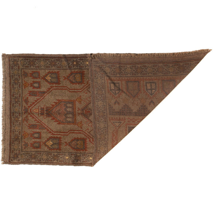 Afghan Prayer Rug 2'7" x 4'7" Hand-Knotted detail