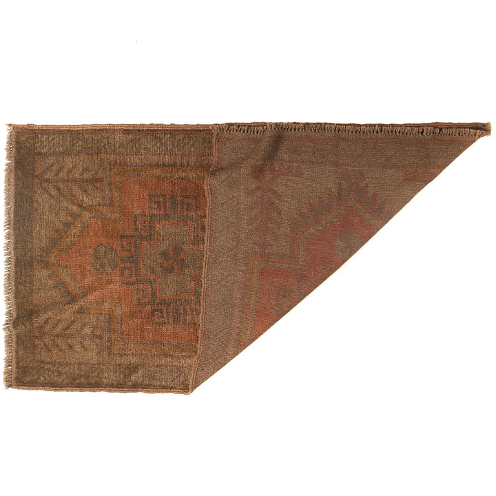 Brown Afghan Baluchi Rug 2'8" x 4'8" Hand-Knotted detail