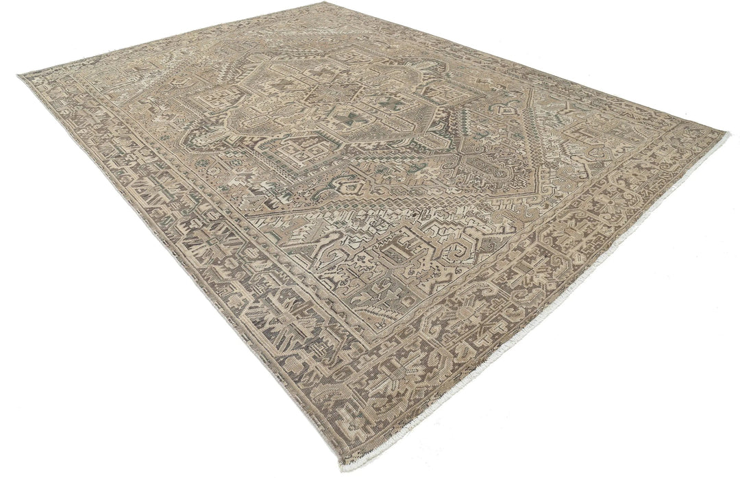 Hand Knotted Vintage Persian Heriz Wool Rug 9' 4" x 12' 8" - No. AT42319