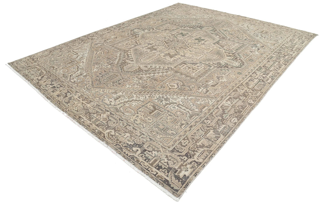 Hand Knotted Vintage Persian Heriz Wool Rug 9' 4" x 12' 8" - No. AT42319