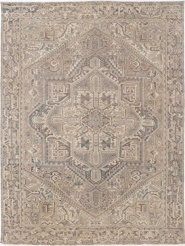 Hand Knotted Vintage Persian Heriz Wool Rug 9' 4" x 12' 8" - No. AT42319