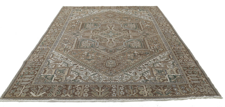 Hand Knotted Persian Heriz Wool Rug 7' 11" x 10' 8" - No. AT64019