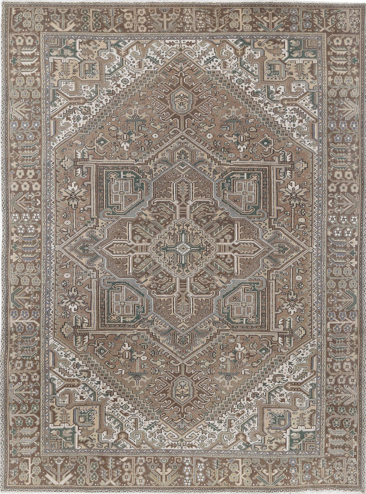 Hand Knotted Persian Heriz Wool Rug 7' 11" x 10' 8" - No. AT64019