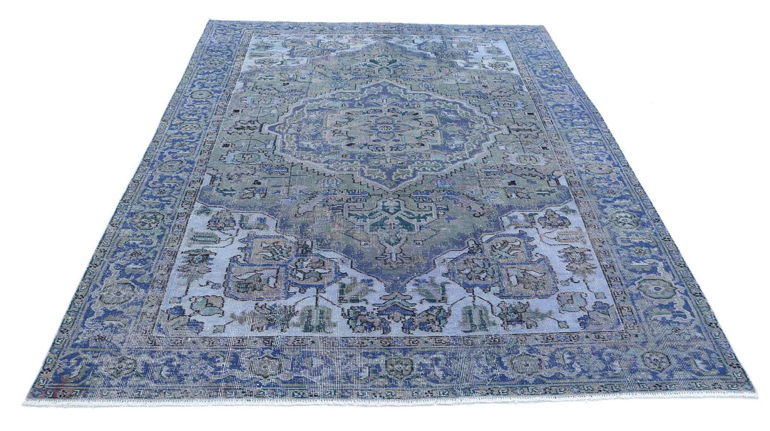 Hand Knotted Vintage Persian Heriz Wool Rug 6' 1" x 8' 9" - No. AT19919