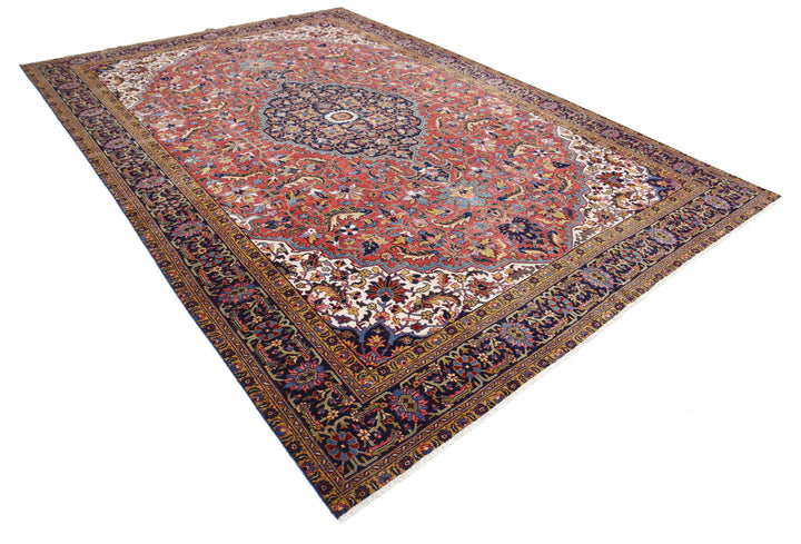 Hand Knotted Vintage Persian Heriz Wool Rug 8' 2" x 11' 8" - No. AT41868