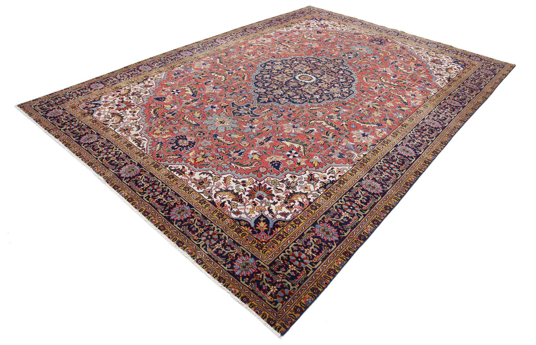 Hand Knotted Vintage Persian Heriz Wool Rug 8' 2" x 11' 8" - No. AT41868